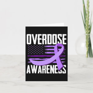 Patriotic Us Flag Drug Overdose Opioid Overdose Aw Card