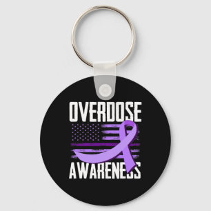 Patriotic Us Flag Drug Overdose Opioid Overdose Aw Key Ring