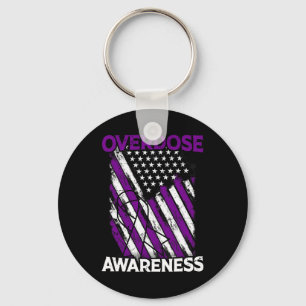 Patriotic Us Flag Drug Overdose Opioid Overdose Aw Key Ring