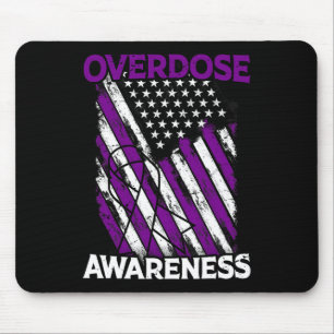 Patriotic Us Flag Drug Overdose Opioid Overdose Aw Mouse Pad