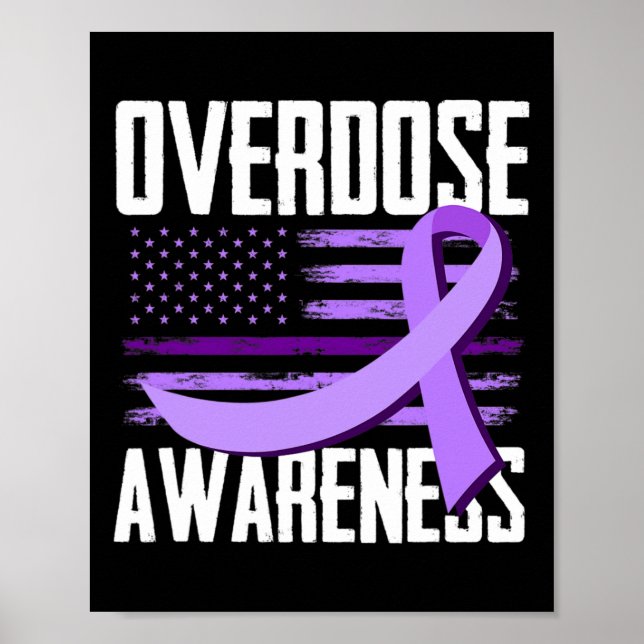 Patriotic US Flag Drug Overdose Opioid Overdose Aw Poster (Front)