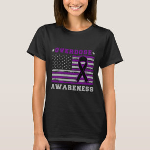 Patriotic Us Flag Drug Overdose Opioid Overdose Aw T-Shirt