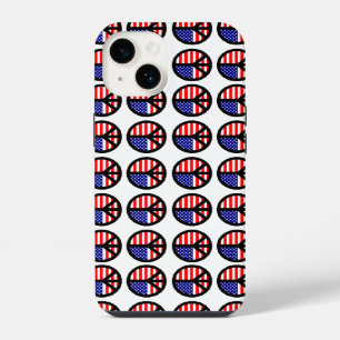 Patriotic US Flag Peace Sign Dots iPhone Case