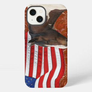 Patriotic US Flag, Pinto & Faux Leather iPhone Case