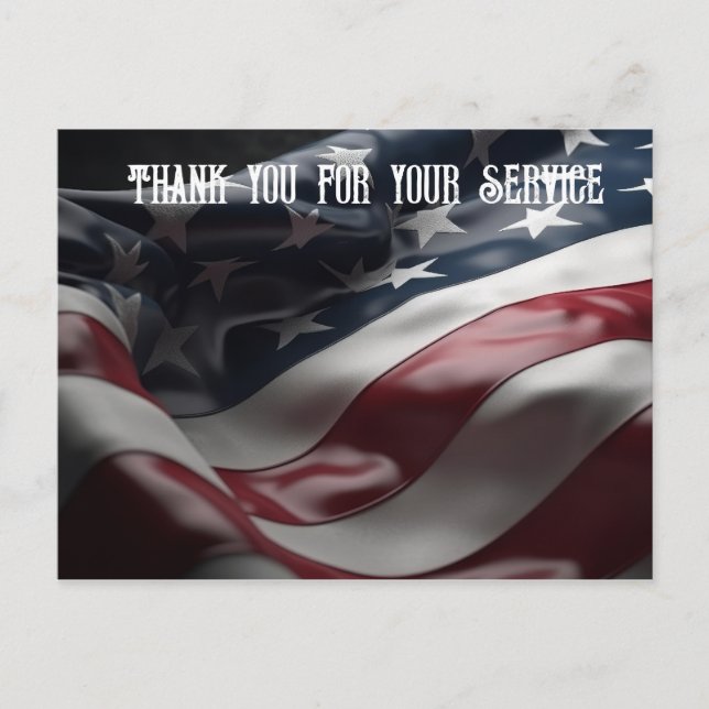 Patriotic US Flag Postcard (Front)