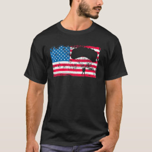 Patriotic Us Flag Skydiving Parachute Skydiver T-Shirt