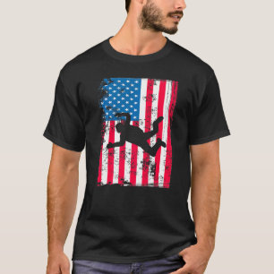 Patriotic Us Flag Skydiving Skydive Graphic Print T-Shirt