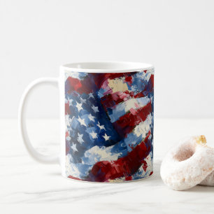 Patriotic US Flag  Stars and Stripes Inspired Coffee Mug