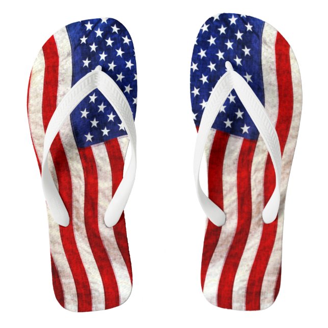 Patriotic US Flag Thongs (Footbed)