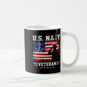 Patriotic us naval veteran flag usa sailor aircraf coffee mug