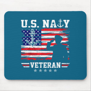 Patriotic us naval veteran flag usa sailor aircraf mouse pad
