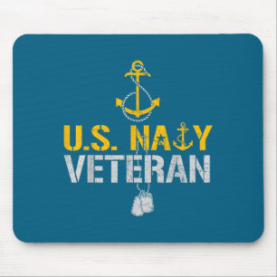Patriotic us naval veteran since 1775 anchor proud mouse pad