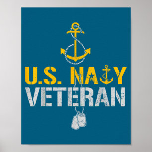 Patriotic us naval veteran since 1775 anchor proud poster