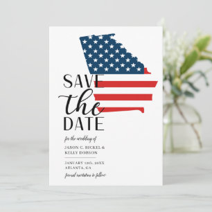 Patriotic US State Georgia Destination Wedding Save The Date