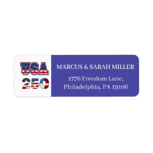 Patriotic USA 250 Anniversary Return Address Label