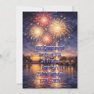 Patriotic USA 250th Anniversary Fireworks Card
