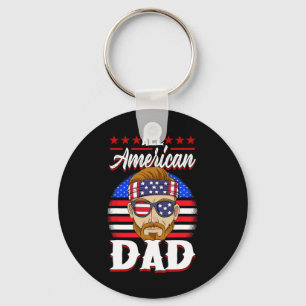 Patriotic Usa 4th Of July All American Dad Key Ring
