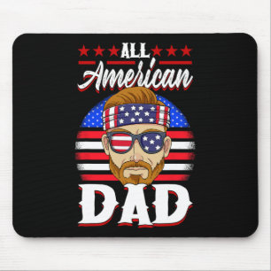 Patriotic Usa 4th Of July All American Dad Mouse Pad
