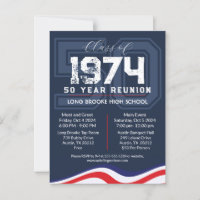 Patriotic USA 50 Year High School Class Reunion