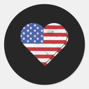 Patriotic Usa American Flag 4th July Independence Classic Round Sticker