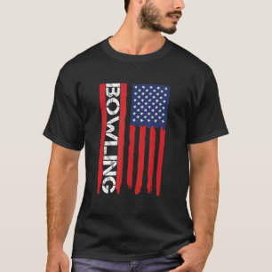 Patriotic Usa American Flag Bowling T-Shirt