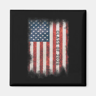 Patriotic Usa American Flag Cl Of 2026 Graduation Magnet