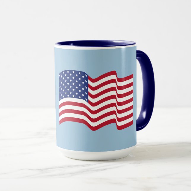 Patriotic USA American Flag Coffee Mug Gift (Front Right)