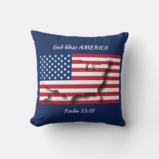 Patriotic USA AMERICAN FLAG Cushion (Front)