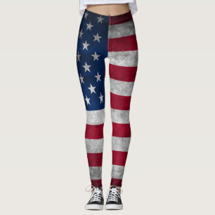 Patriotic USA American flag Leggings