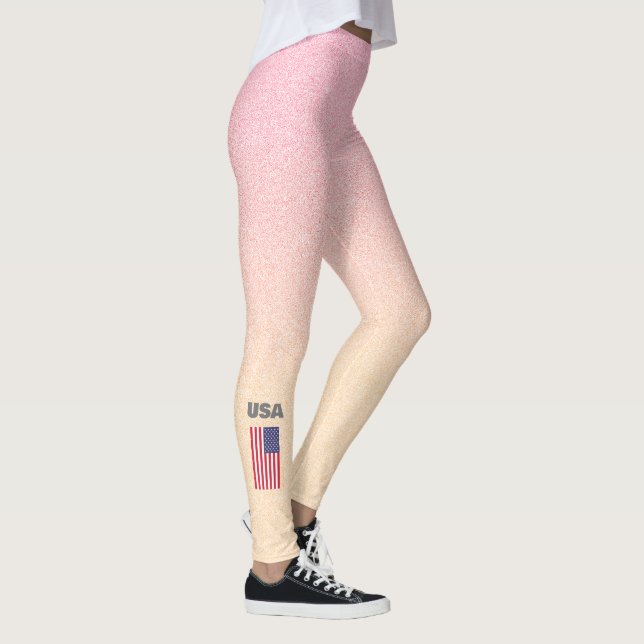 Patriotic USA American flag Leggings (Right)