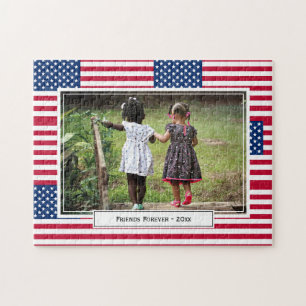 Patriotic USA AMERICAN Flag Photo Jigsaw Puzzle
