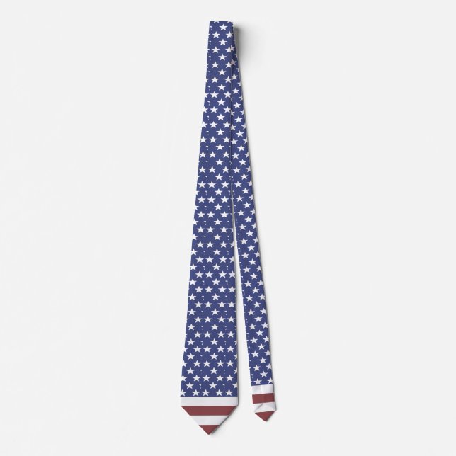 Patriotic USA American Flag Red White Blue America Tie (Front)