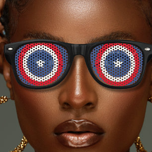 Patriotic USA American Flag Red White & Blue Retro Sunglasses