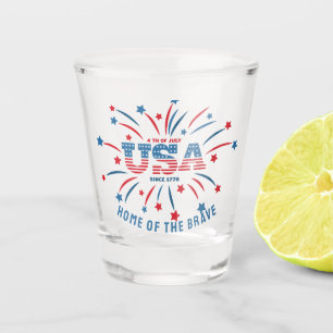 Patriotic USA American Flag Shot Glass