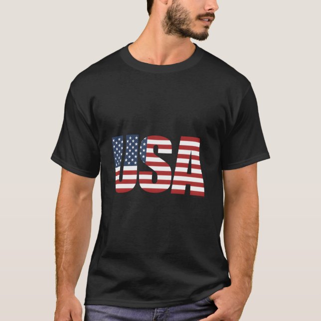 Patriotic Usa American Flag T-Shirt (Front)