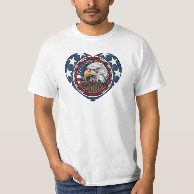 Patriotic USA Bald Eagle T-Shirt (Front)