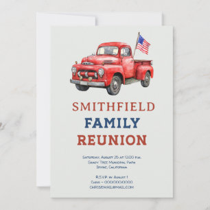 Patriotic USA Barbecue Picnic Family Reunion Invitation
