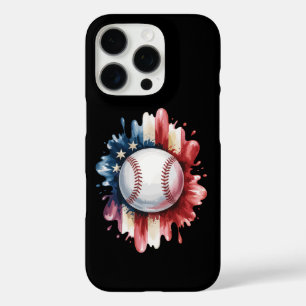 Patriotic USA Baseball American Flag Vintage Sport iPhone 16 Pro Case
