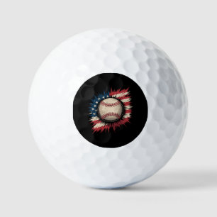 Patriotic USA Baseball American Flag Vintage Sport Golf Balls