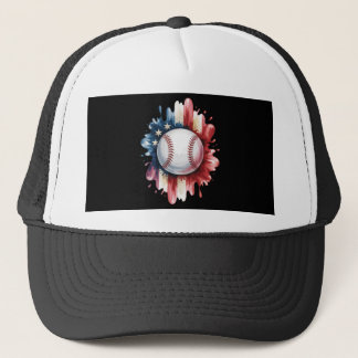 Patriotic USA Baseball American Flag Vintage Sport Trucker Hat