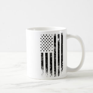 Patriotic Usa Black American Flag Distressed Grung Coffee Mug