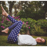 Patriotic USA Blue White Stars Sports Team Pattern Leggings<br><div class="desc">Custom, modern, cool, chic, stylish, breatheable, hand sewn, USA America flag white stars on navy blue geometric pattern womens full length fashion workout sports yoga gym running leggings pants, that stretches to fit your body, hugs in all the right places, bounces back after washing, and doesn't lose their shape on...</div>