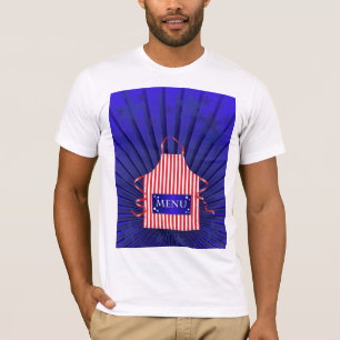 Patriotic USA Chef Red White Blue BBQ Cooking  T-Shirt