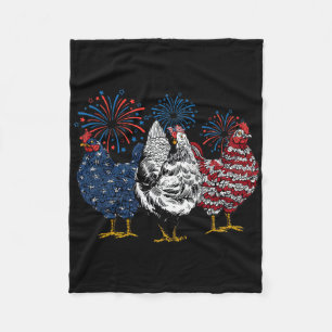 Patriotic Usa Chicken 4th Of July Independence Day Fleece Blanket