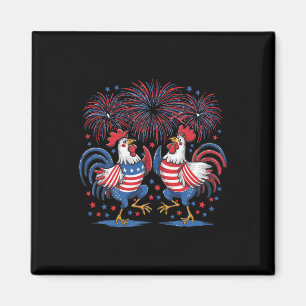 Patriotic Usa Chicken Usa Flag 4th Of July Men Wom Magnet