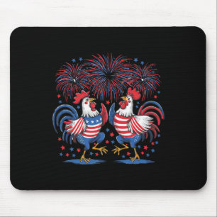Patriotic Usa Chicken Usa Flag 4th Of July Men Wom Mouse Pad
