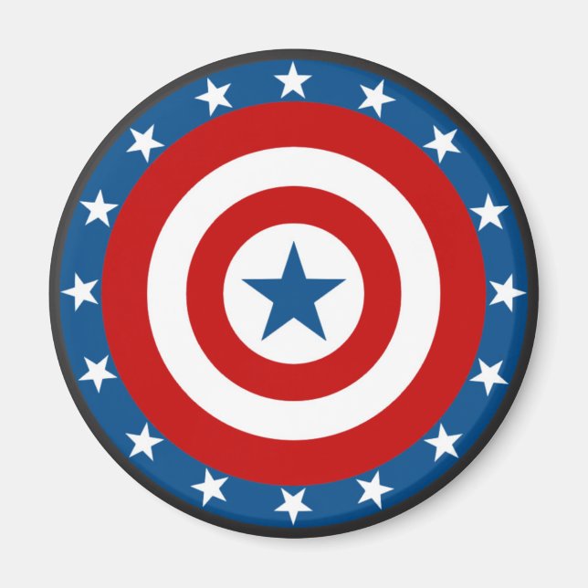 Patriotic USA Circle Bullseye Magnets (Front)