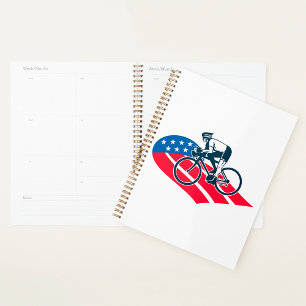 Patriotic USA Cycling American Flag Bike Rider Planner