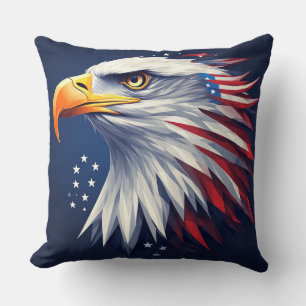 Patriotic USA eagle full of pride and strength Cushion