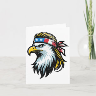 Patriotic Usa Eagle Mullet American Flag - 4th Of  Card
